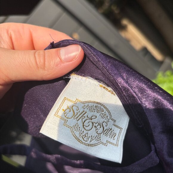 Silk and Satin Deep Purple Slip - Picture 3 of 3